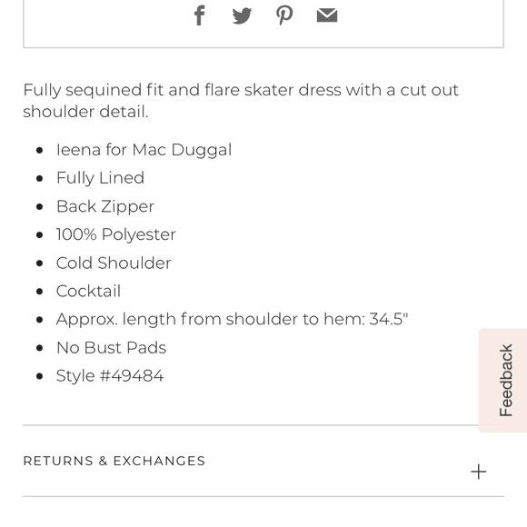 Ieena by Mac Duggal Sequined Skater Dress Rose Gold Copper Size 8 Style 49484 - Picture 6 of 13